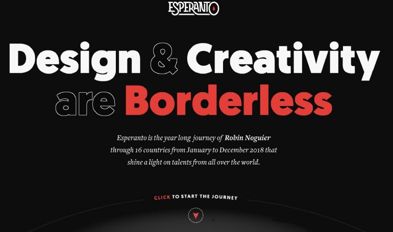 基于SVG技术黑色交互创意网站-Esperanto