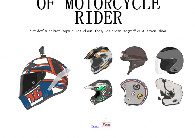 摩托车骑手的七种类型，漂亮的卡通滚屏视差交互网站
