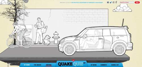 QuakeQuizSF线条手绘动感FLASH网站