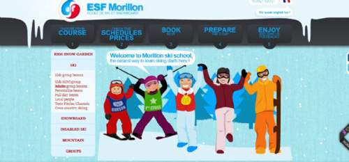 ESF Morillon — Accuei 带有雪花的特效的酷站