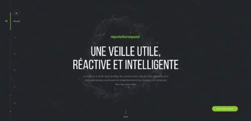 Veille - Reputation Squad 离子颗粒HTML5交互探索网站