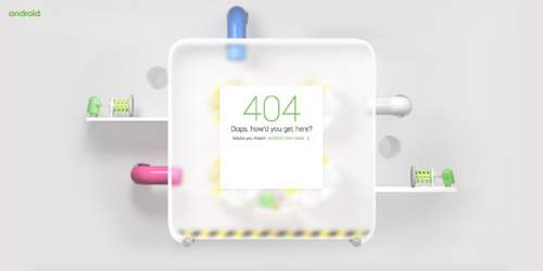Android 404 - Google的安卓404有趣的游戏交互页面设计