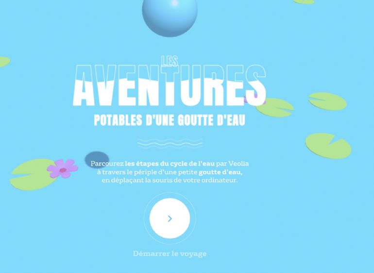 法国Les aventure饮用水3D矢量交互游戏风格官网