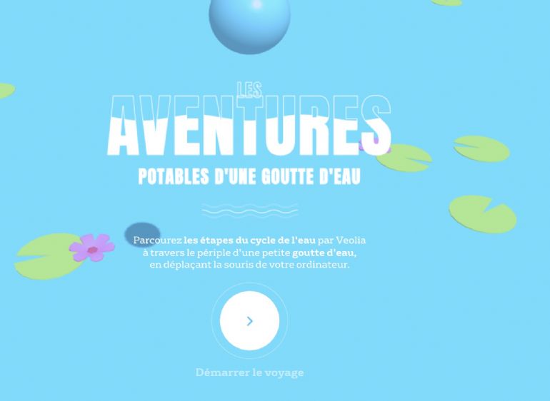 法国Les aventure饮用水3D矢量交互游戏风格官网