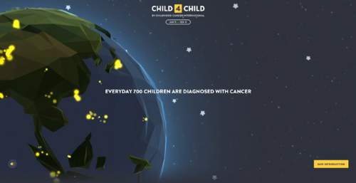 基于webGL技术的HTML5音视频交互设计网站Child 4 Child-国际儿童癌症日