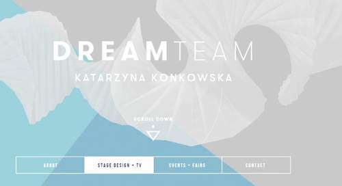 舞台设计+ TV梦之队 Katarzyna Konkowsk 动感的HTML5动画特效交互网站