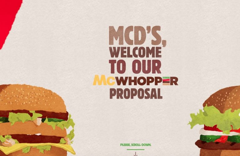 McWhopper 麦丹劳汉堡创意交互单页