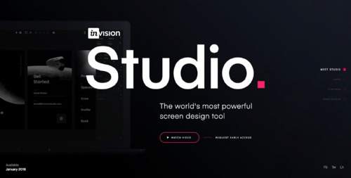 InVision Studio - 新产品工作室交互单页设计