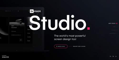 InVision Studio - 新产品工作室交互单页设计