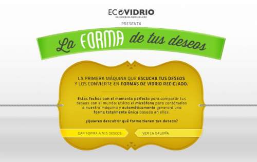 Ecovidrio 视频麦克风互动型网站
