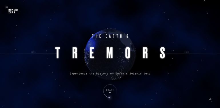 Moment Zero - 基于webGL的地震活动沉浸式交互体验网站