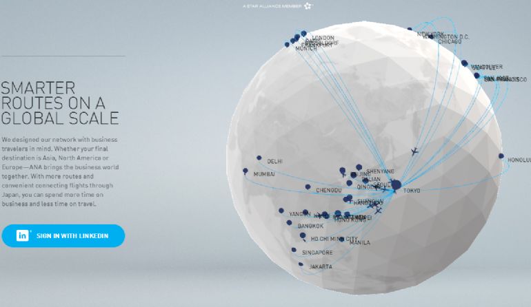 ANA Flight Connections 航班网络连接3D交互网站