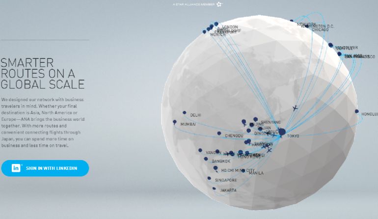 ANA Flight Connections 航班网络连接3D交互网站