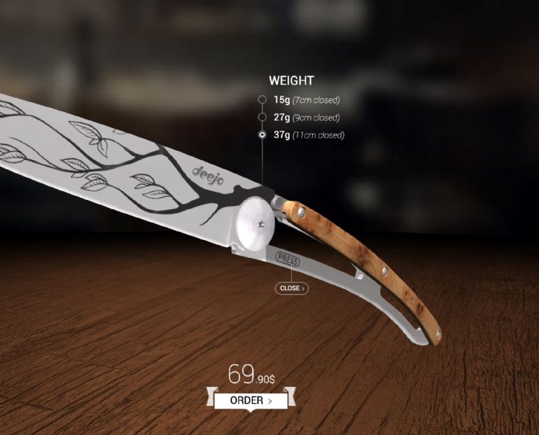 My Deejo - tattoo and customize your Deejo knife - 有趣的3D-VR刀具展示
