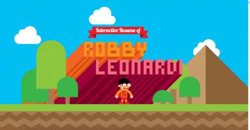 Robby Leonardi滚动侦听卡通-超级玛丽风格web个性简历