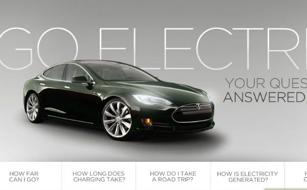 Tesla特斯拉电动跑车汽车公司系列产品展示酷站