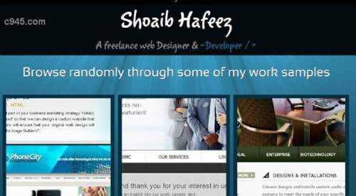 Shoaib Hafeez 设计师个人作品展示网站-前端开发-网页设计